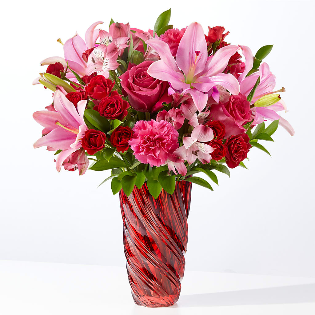 In Love Bouquet with Luxe Swirl Vase – ELIZABETH'S BLUE GARDEN LLC, Raritan NJ