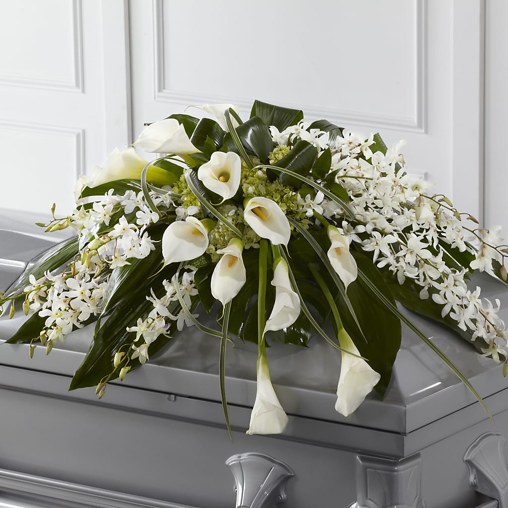 Angel Wings Casket Spray – ELIZABETH'S BLUE GARDEN LLC, Raritan NJ