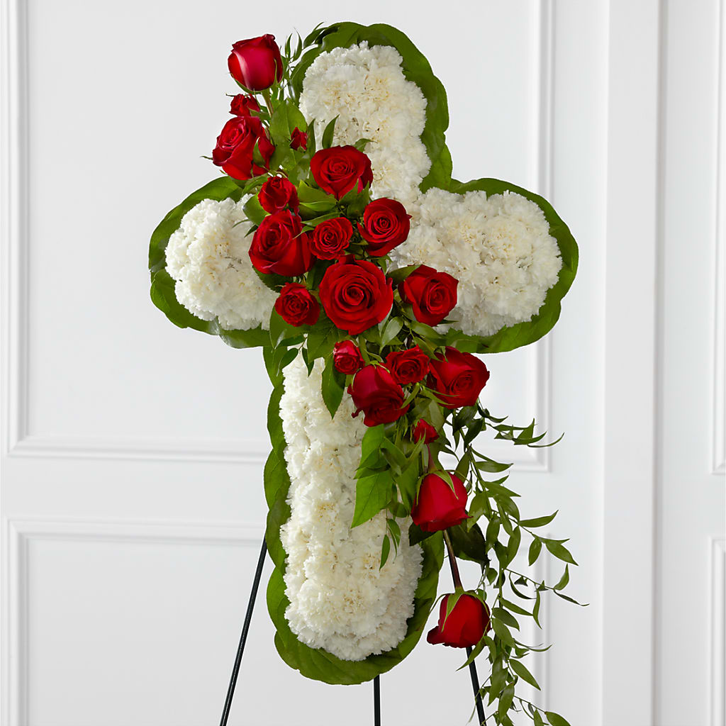 Floral Cross Easel – ELIZABETH'S BLUE GARDEN LLC, Raritan NJ