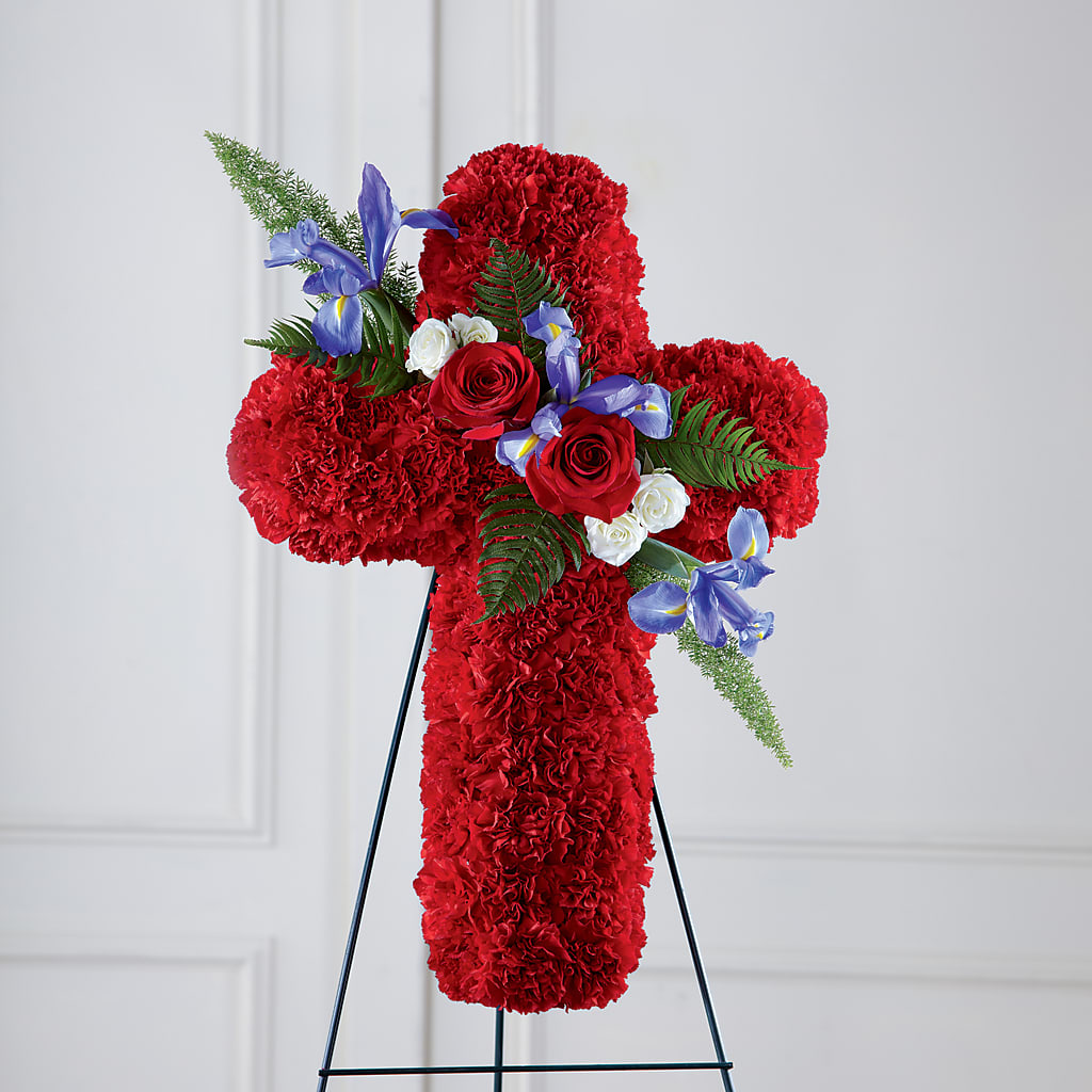 Faithful Hero Floral Cross – ELIZABETH'S BLUE GARDEN LLC, Raritan NJ