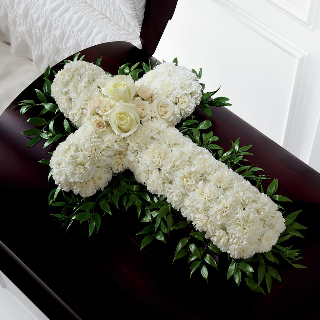 Peaceful Memories Casket Spray (Standard) – ELIZABETH'S BLUE GARDEN LLC, Raritan NJ
