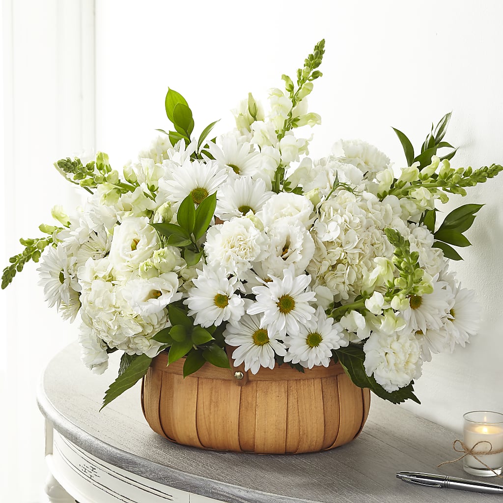 Pure Ivory Basket – ELIZABETH'S BLUE GARDEN LLC, Raritan NJ