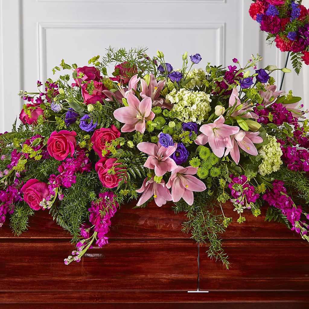 Radiant Tribute Casket Spray – ELIZABETH'S BLUE GARDEN LLC, Raritan NJ