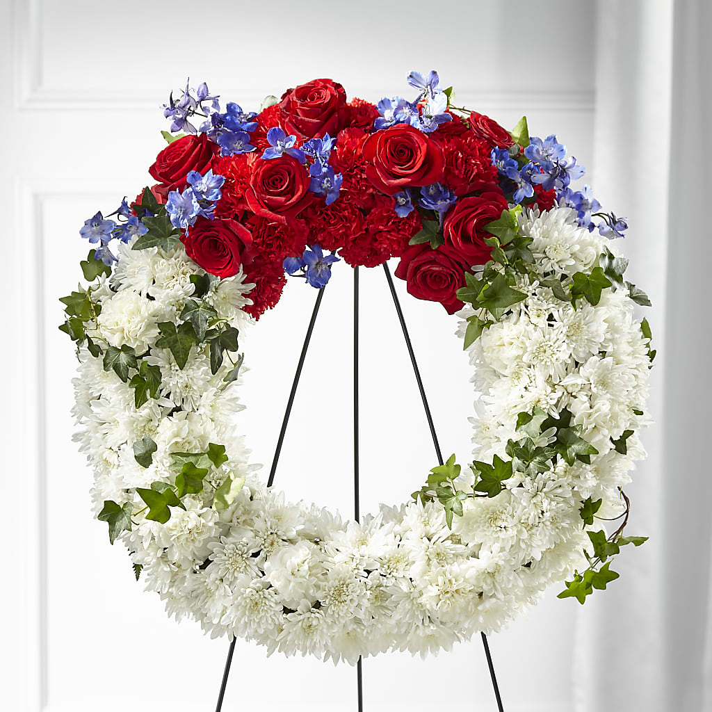 Patriotic Passion Wreath – ELIZABETH'S BLUE GARDEN LLC, Raritan NJ