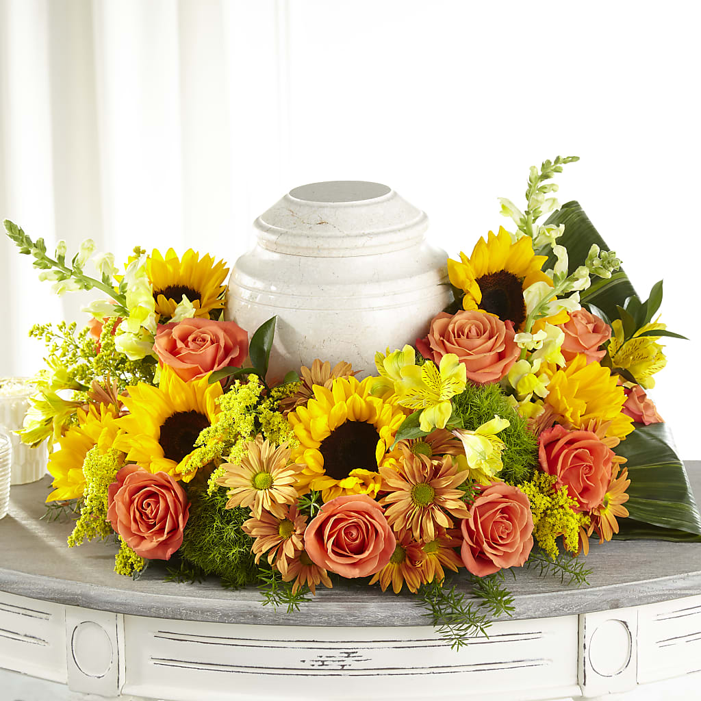 Faithful Sunflower Cremation Adornment – ELIZABETH'S BLUE GARDEN LLC, Raritan NJ