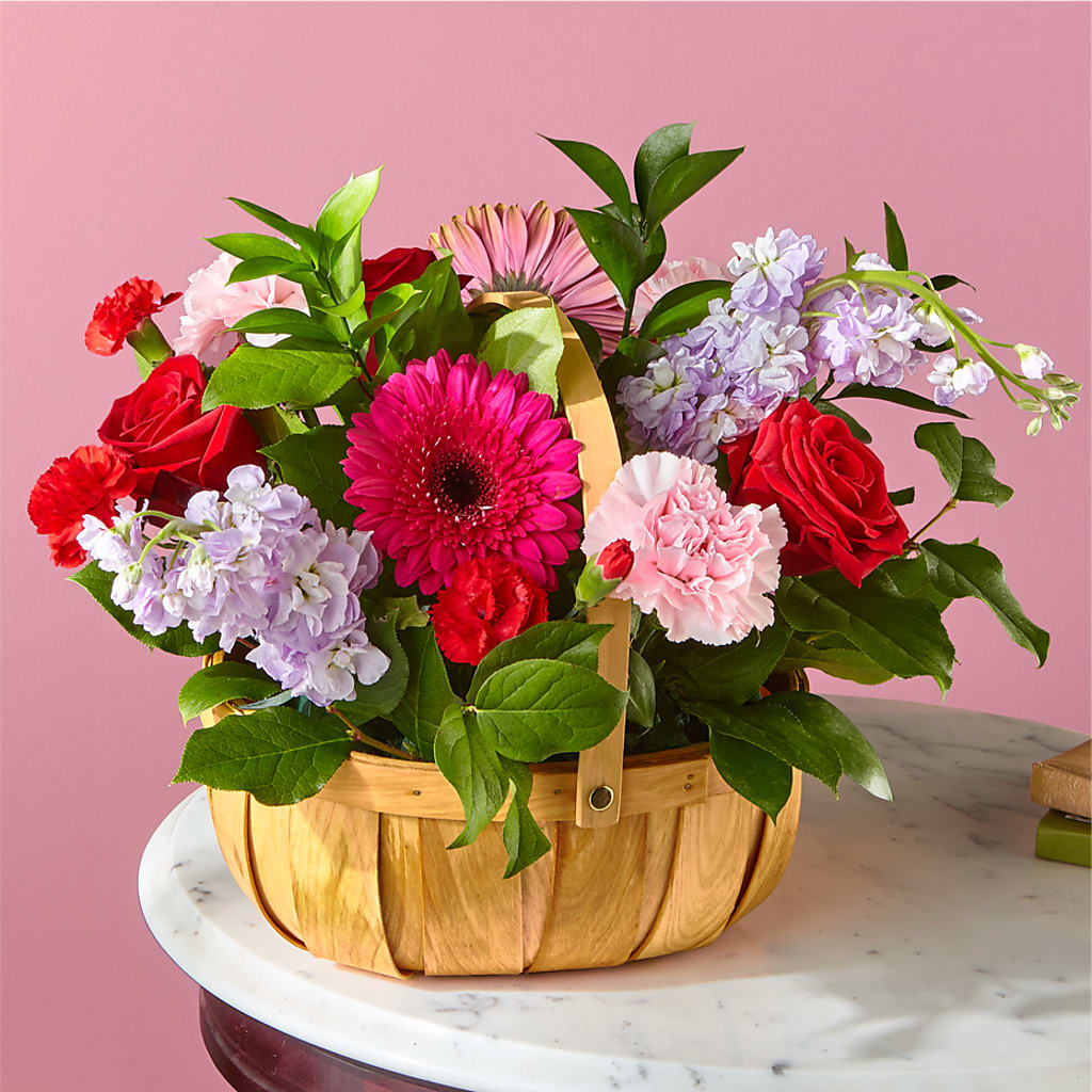 Pink Picnic Basket – ELIZABETH'S BLUE GARDEN LLC, Raritan NJ