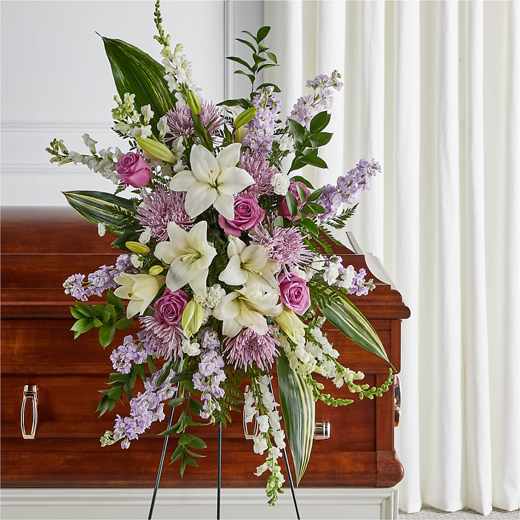 Grateful Hearts Standing Spray – ELIZABETH'S BLUE GARDEN LLC, Raritan NJ
