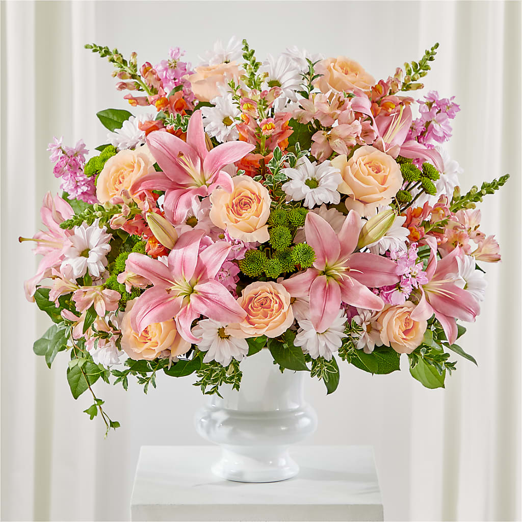 Heartfelt Gesture Urn Arrangement – ELIZABETH'S BLUE GARDEN LLC, Raritan NJ