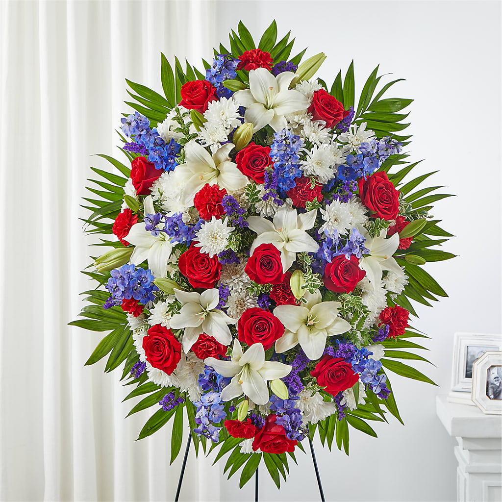 Cherished Service Standing Spray – ELIZABETH'S BLUE GARDEN LLC, Raritan NJ