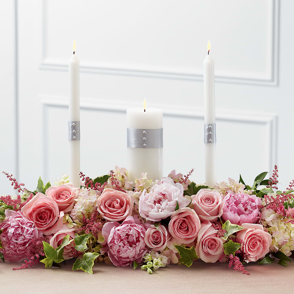 Worldwide Romance Unity Candle Arrangement – ELIZABETH'S BLUE GARDEN LLC, Raritan NJ