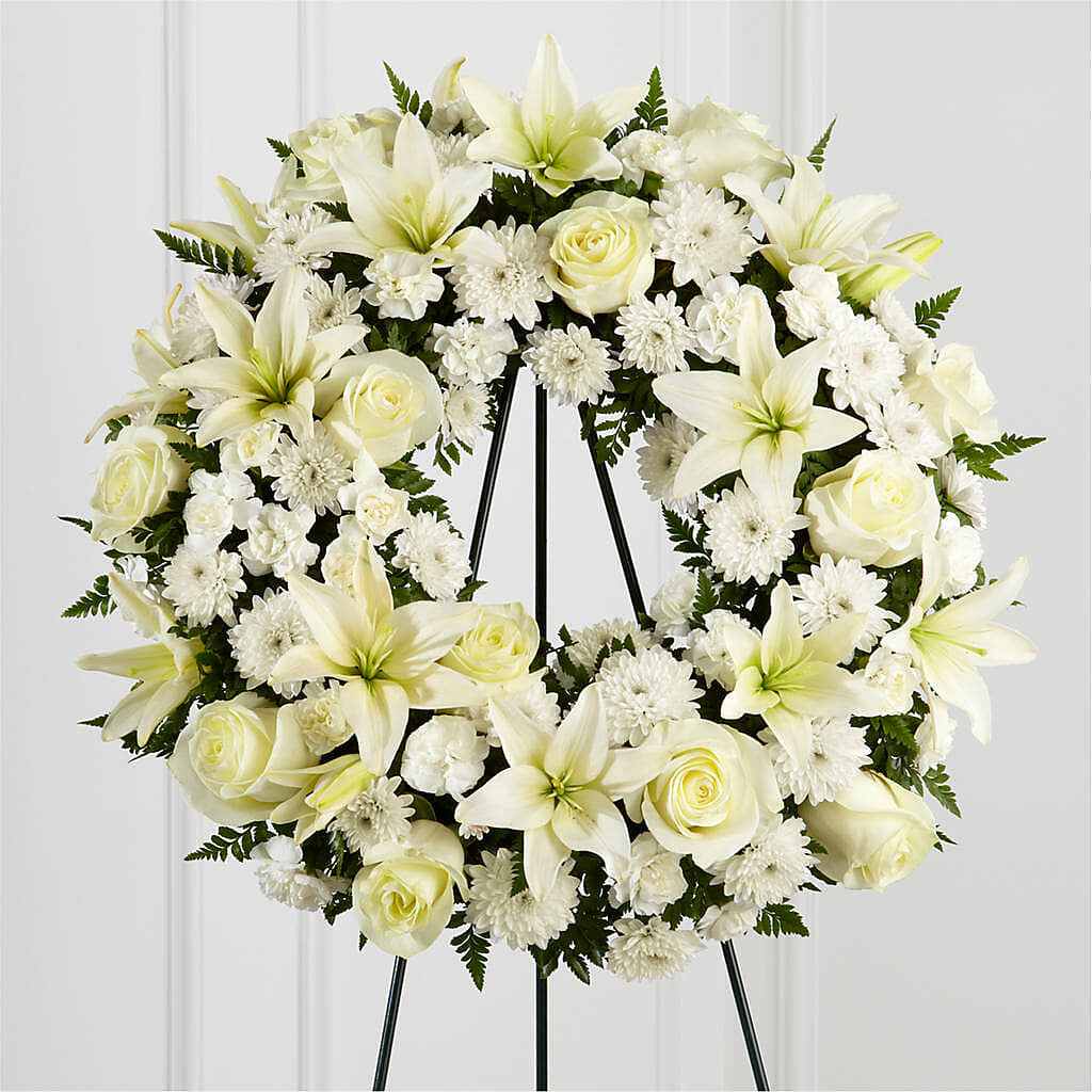Treasured Tribute Wreath – ELIZABETH'S BLUE GARDEN LLC, Raritan NJ