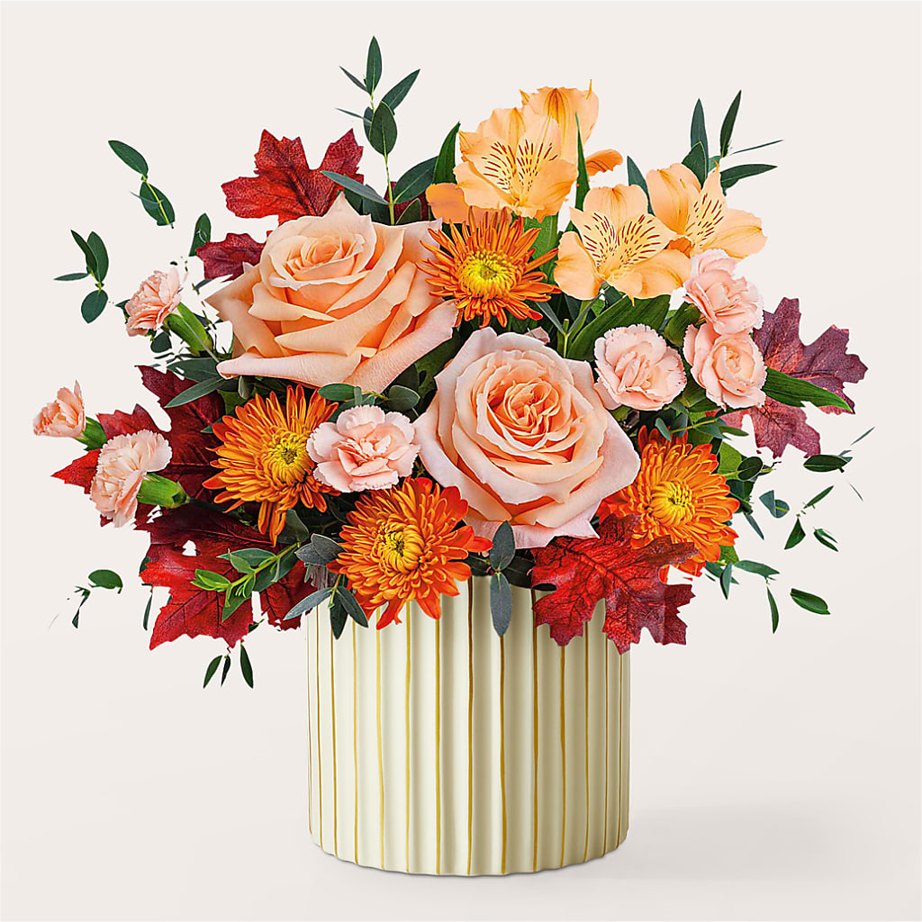 Spiced Latte Bouquet with Ivory Vase – ELIZABETH'S BLUE GARDEN LLC, Raritan NJ