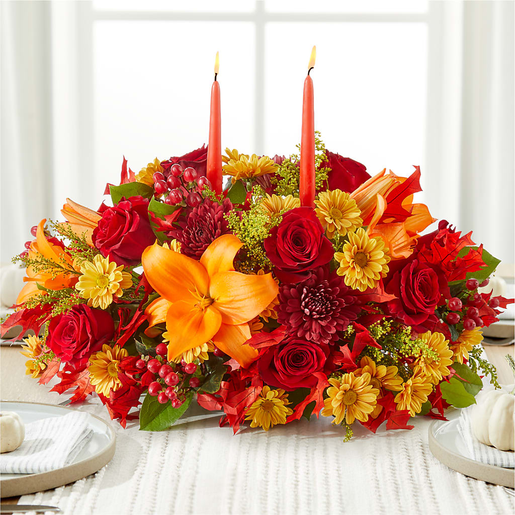Autumn's Embrace Centerpiece – ELIZABETH'S BLUE GARDEN LLC, Raritan NJ